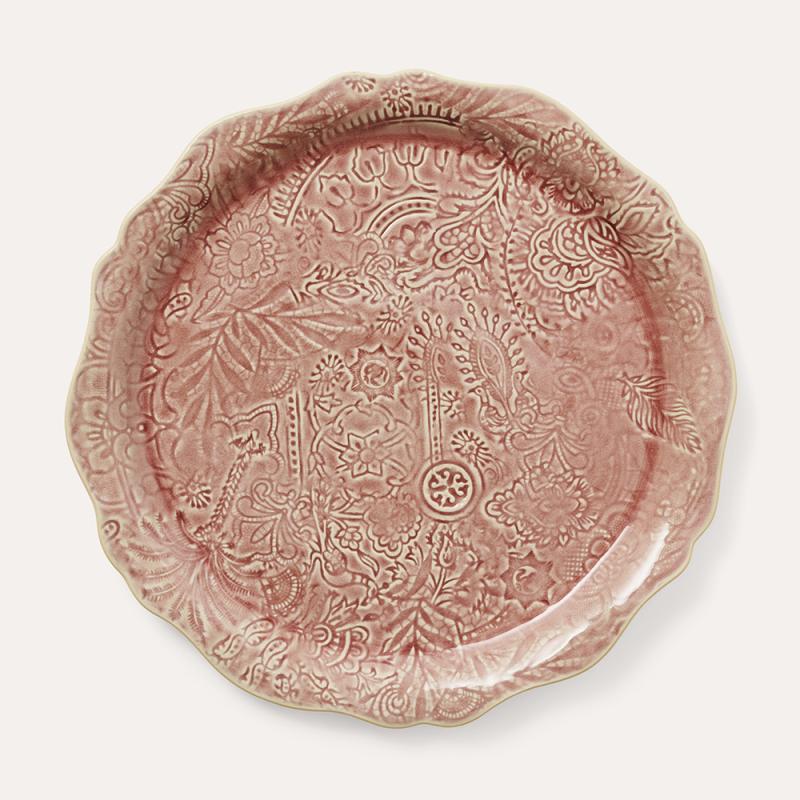 Round serving plate/pizza plate, old rose