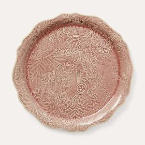 Round serving plate/pizza plate, old rose