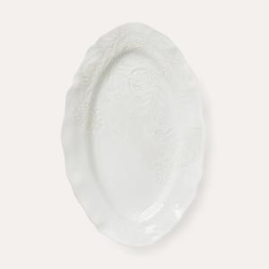 Small oval serving dish white