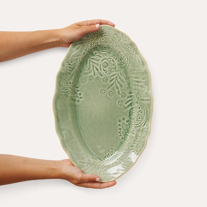 Small oval serving dish, antique