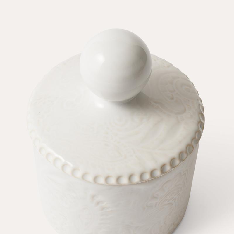 Tea caddy, white
