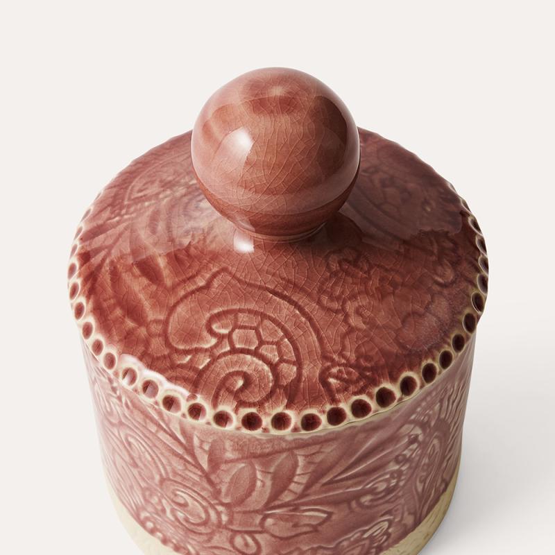 Tea caddy, old rose