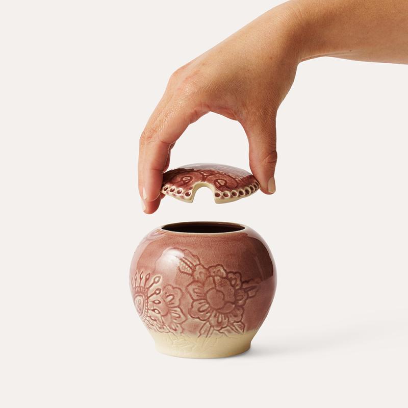 Sugar bowl, old rose