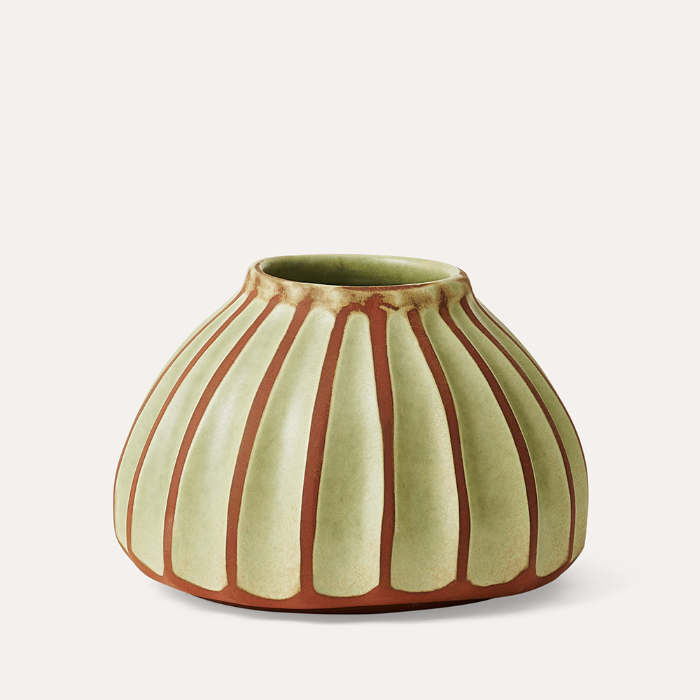 Salon small round vase, avocado