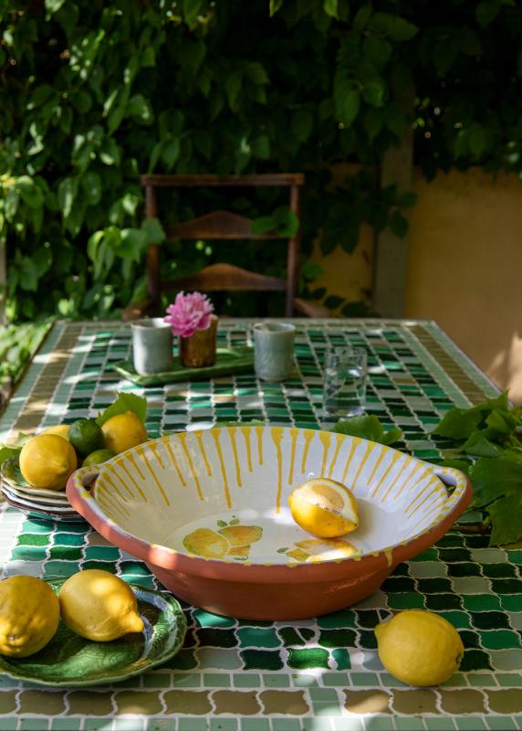 Handpainted terracotta bowl