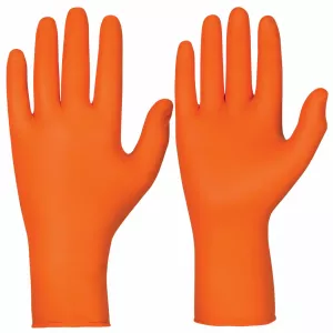 Kemikalieresistenta engångshandskar Nitrilgummi orange. 100st/frp