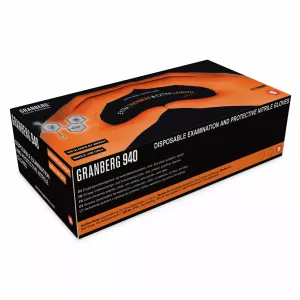 Kemikalieresistenta engångshandskar Nitrilgummi orange. 100st/frp