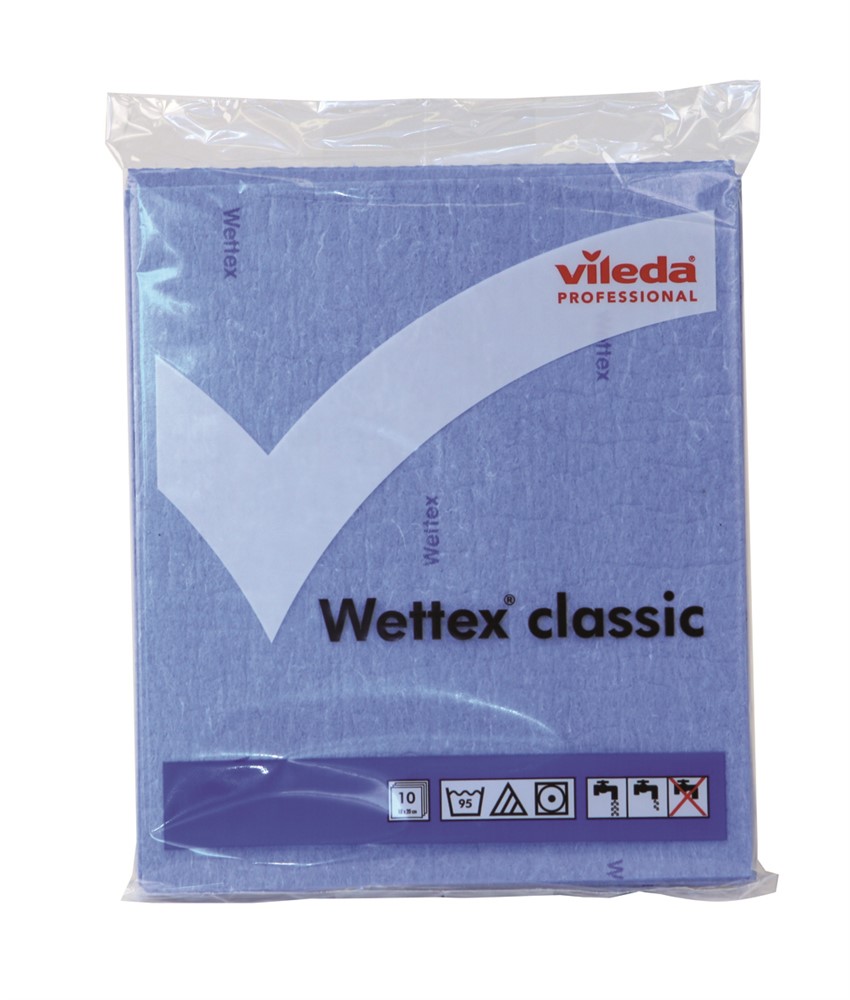 En  klassisk wettextrasa från Vileda på 18x20cm med överlägsen uppsugningsförmåga för allmän rengöring|Wettex|Biologiskt nedbrytbar|Naturmaterial