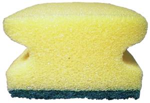 En greppvänlig skursvamp med grön skuryta innehållande 25% slipmedel och kan användas till reptåliga ytor|21004