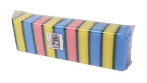 Ett 10-pack ABT skursvampar utan grepp med en grön rivig yta och en mjuk svampyta på andra sidan|21006