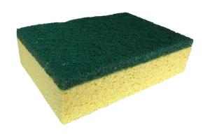 En mjuk skursvamp med ett lager grön skuryta med 35% slipmedel