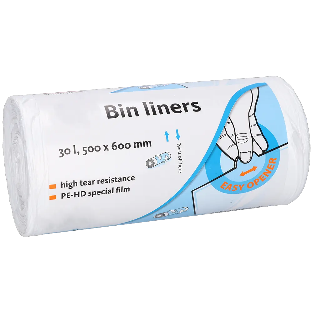 3010V|Soppåse|Papperskorgspåse|Papperskorgspåse Vit 30L HDPE|30 liters påse|soppåse för kontor, badrum, skola|