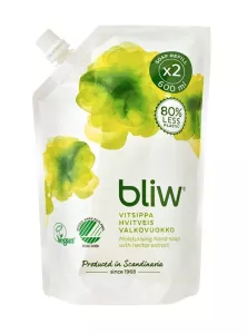 59072|Bliw Refill Vitsippa 600ml är en vegansk dermatologiskt testad flytande tvål från Orkla Care  och finns i många olika färger och dofter samt har ett nektarextrakt som ger ett härligt lödder även i saltvatten