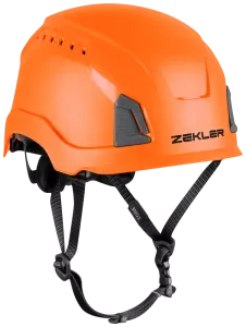 En orange lätt skyddshjälm från Zekler med integrerade klickfästen för snabb montering av tillbehör|Zekler Zone