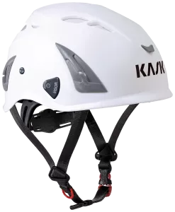 En vit skyddshjälm från KASK|Skyddshjälm Kask Plasma AQ|vikt 0,4kg|4-punkts hakrem