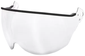 Ett transparant polykarbonatvisir från KASK med antidimbeläggning och skrapbeständig lackbehandling med medföljande skruvset