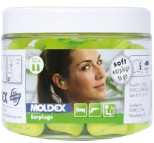 Hörselproppar tillverkade av mjukt PUskum från MOLDEX för skydd mot höga bullernivåer förpackade i en hygienisk förpackning innehållande 100st, alltså  SNR = 36och har i dämpning och överensstämmer med EN 352-2