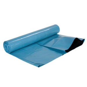 S-KX125 är en säck, blå på utsidan och svart på insidan med en tjocklek på 125Mμ i återvunnen LDPE, mjuk termoplast med täta celler