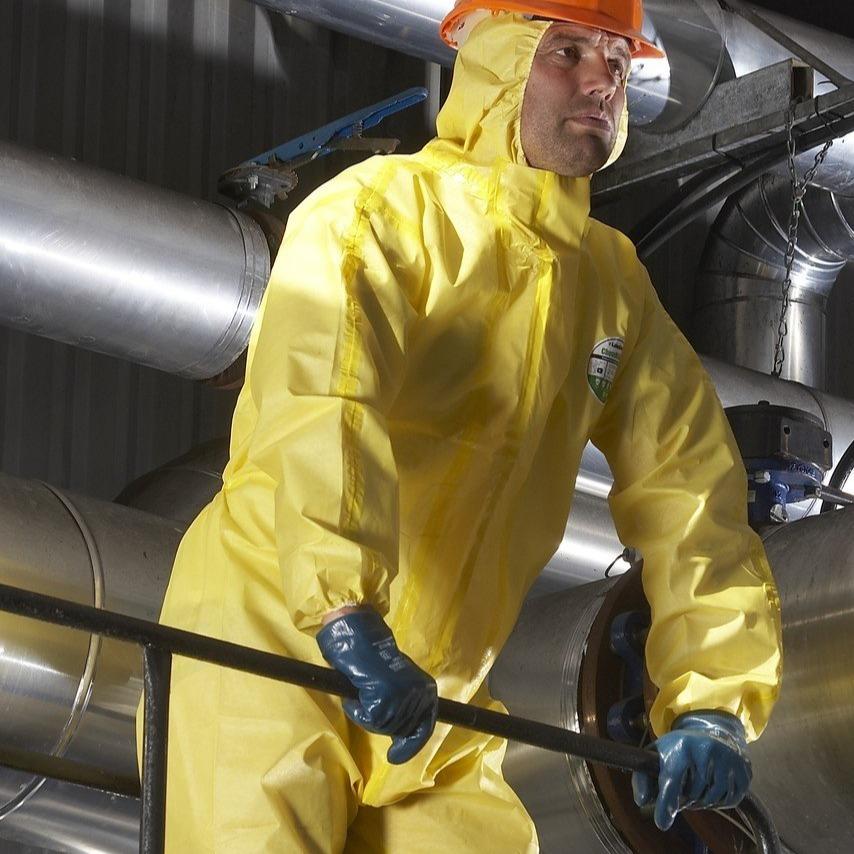 Engångsoverall för skydd mot spray och stänk från giftiga kemikalier|ChemMax 1 Kemoverall EN14126|CE-standard 3-B, 4-B, 5-B, 6-B