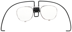 Linshållare SR 341 används för att kunna bära optiska glasögonlinser tillsammans med helmask SR 200 och monteras i linshållarna av optiker för att sedan moneras enkelt av bäraren i höjd och sidled utan verktyg|Glasögon i helmask|Glasögon i SR200