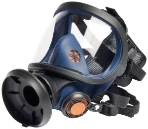SR200G är en blå helmask från Sundström med silicon som maskstomme och glasvisir|SR 200 G