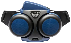 SR 500 från Sundström, en översköljningsbar filterfläkt med låg vikt och anatomisk utformad fläkt och bälte för bäst komfort