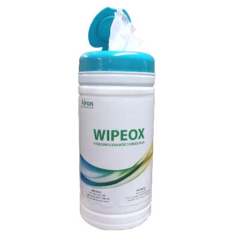 WipeOx® ytdesinficerande är slitstarka “non-woven“ dukar mättade med desinfektionsvätska som har dokumenterad virucidal effekt inom 1 minut på alla kända höljevirus