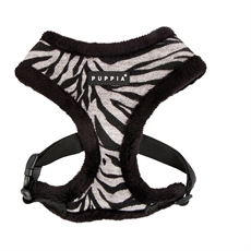 Puppia svart "modern Zebra" sele
