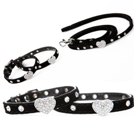 BLACK CRYSTAL HEART COLLAR