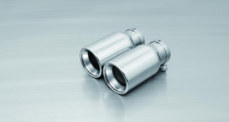 tail pipe set L/R consisting of 4 tail pipes Dia: 90 mm, chromed, with adjustable spherical clamp connection