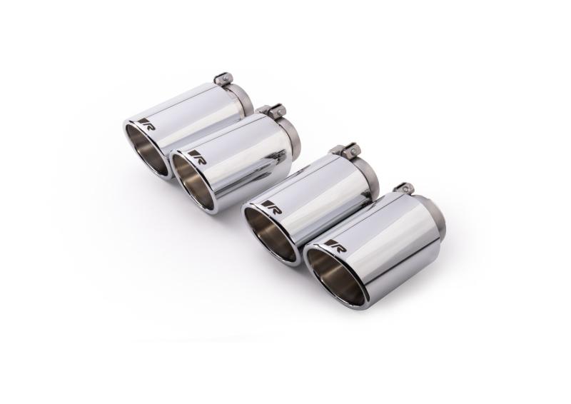 tail pipe set L/R consisting of 4 tail pipes Dia: 102 mm angled, with adjustable spherical clamp connection