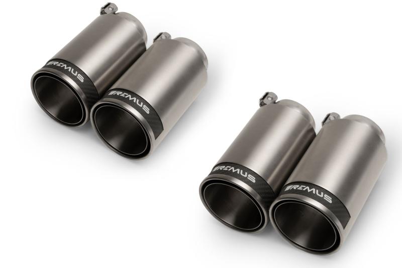 tail pipe set L/R consisting of 4 tail pipes Dia: 98 mm Street Race, with adjustable spherical clamp connection