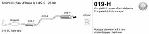 Avgassystem S40/V40 Fas1         2*80