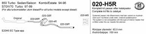 Avgassystem 850/S70/V70 Turbo   1*100