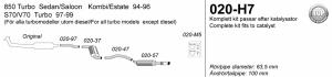 Avgassystem 850/S70/V70 Turbo   1*100