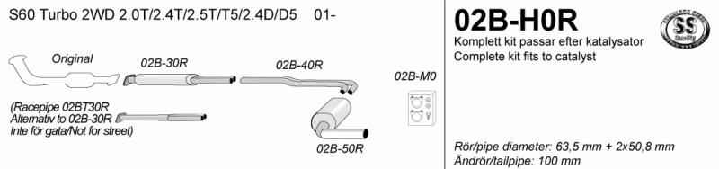 Avgassystem S60 Turbo 2WD       1*100
