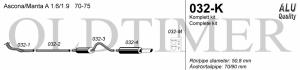 Avgassystem Ascona A/Manta A  1*70/90