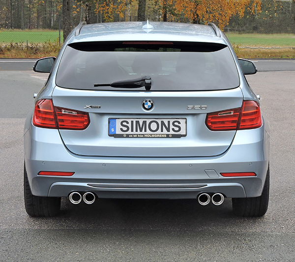 Avgassystem Simons till BMW 316D, 318D, 320D och 420D med fyra utblås 07/2015-