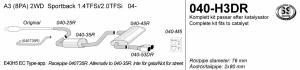 Avgassystem Audi A3 2.0T Sportb  2*80