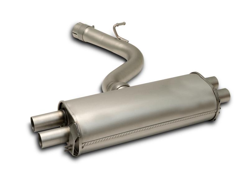 Axle-back-system L/R: Sport exhaust centered (absorption principle) incl. connection tube, incl. (EEC-) approval