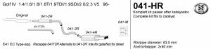 Avgassystem A3/Golf IV/Beetle 2*80