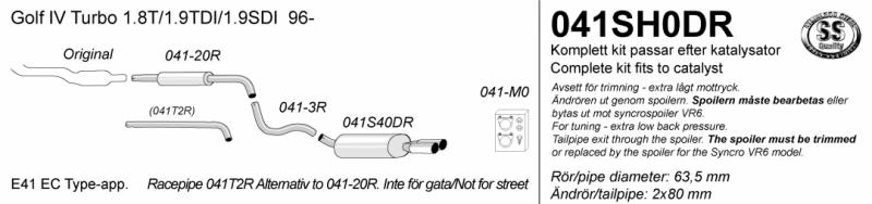 Avgassystem Golf IV turbo        2*80