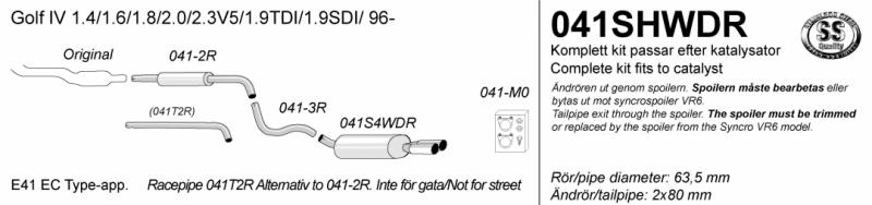 Avgassystem Golf IV              2*80