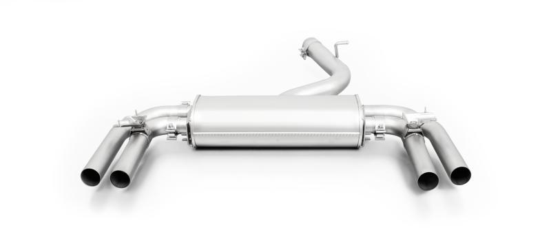 Axle-back-system, sport exhaust Audi S3 Typ(e) 8V centered for left/right system with 2 integrated valves (selectable tail pipes), with (EC-) approval