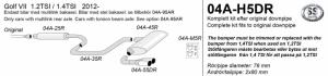 Avgassystem Volkswagen Golf VII 1.2TSI / 1.4TSI 2012-