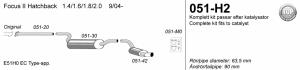Avgassystem Focus II             1*90