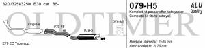 Avgassystem BMW E30 320-325 kat  2*70