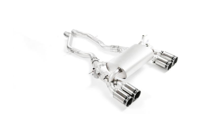 Axle-back-system L/R: Sport exhaust centered with 2 integrated valves (selectable tail pipes), (EC-) approval