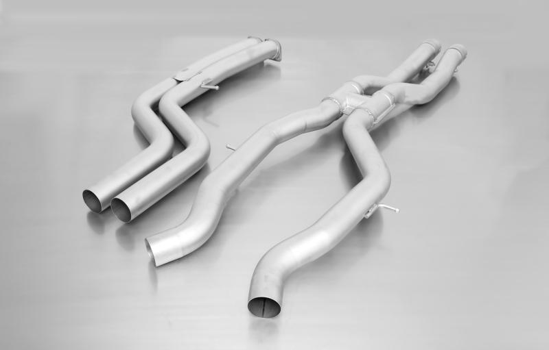 Racing X-pipe and connection tubes (eliminating front silencer), without homologation