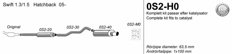 Avgassystem Suzuki Swift        1*100